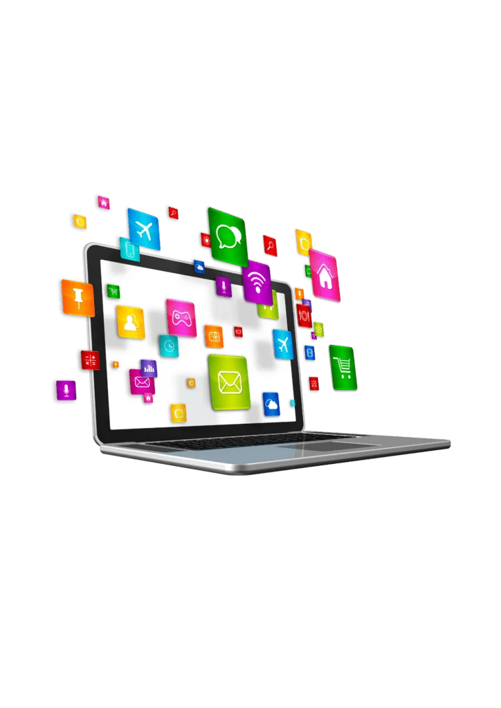 Desktop with multiple functions for an app coming out